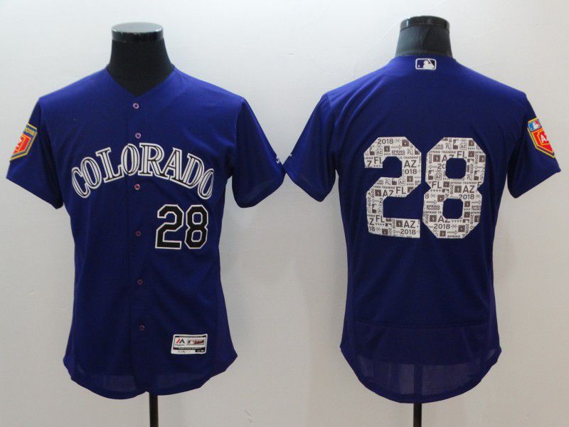 Men Colorado Rockies 28 Arenado Blue Elite Spring Edition MLB Jerseys